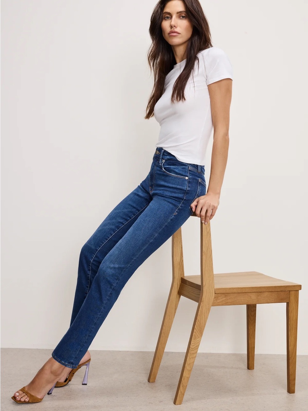 Good American Dark Blue Always fits good legs Straight Jeans 6-12
